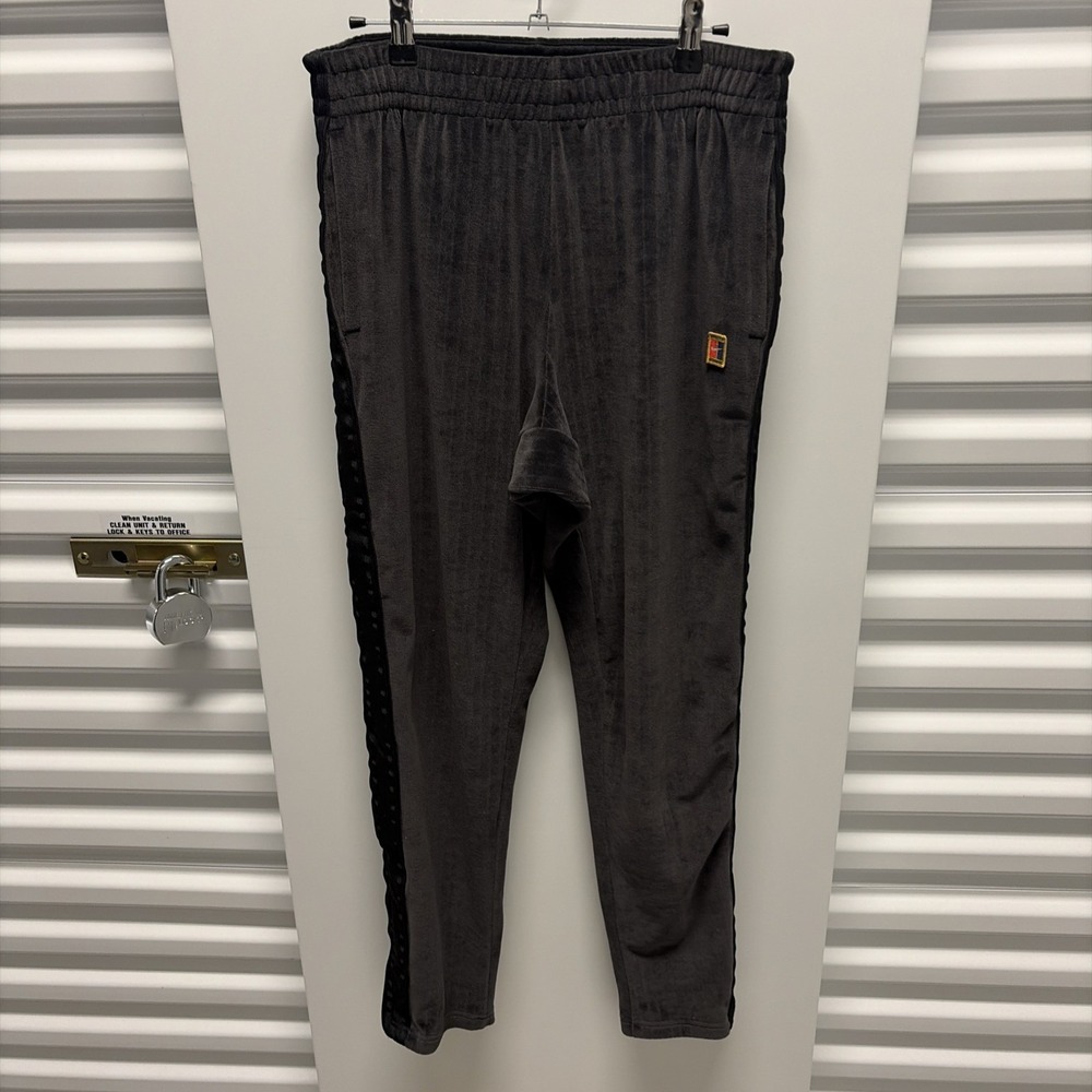 Nike Court Tennis Mens Black Sportswear Velour Sweatpants Sz M CQ9163-010